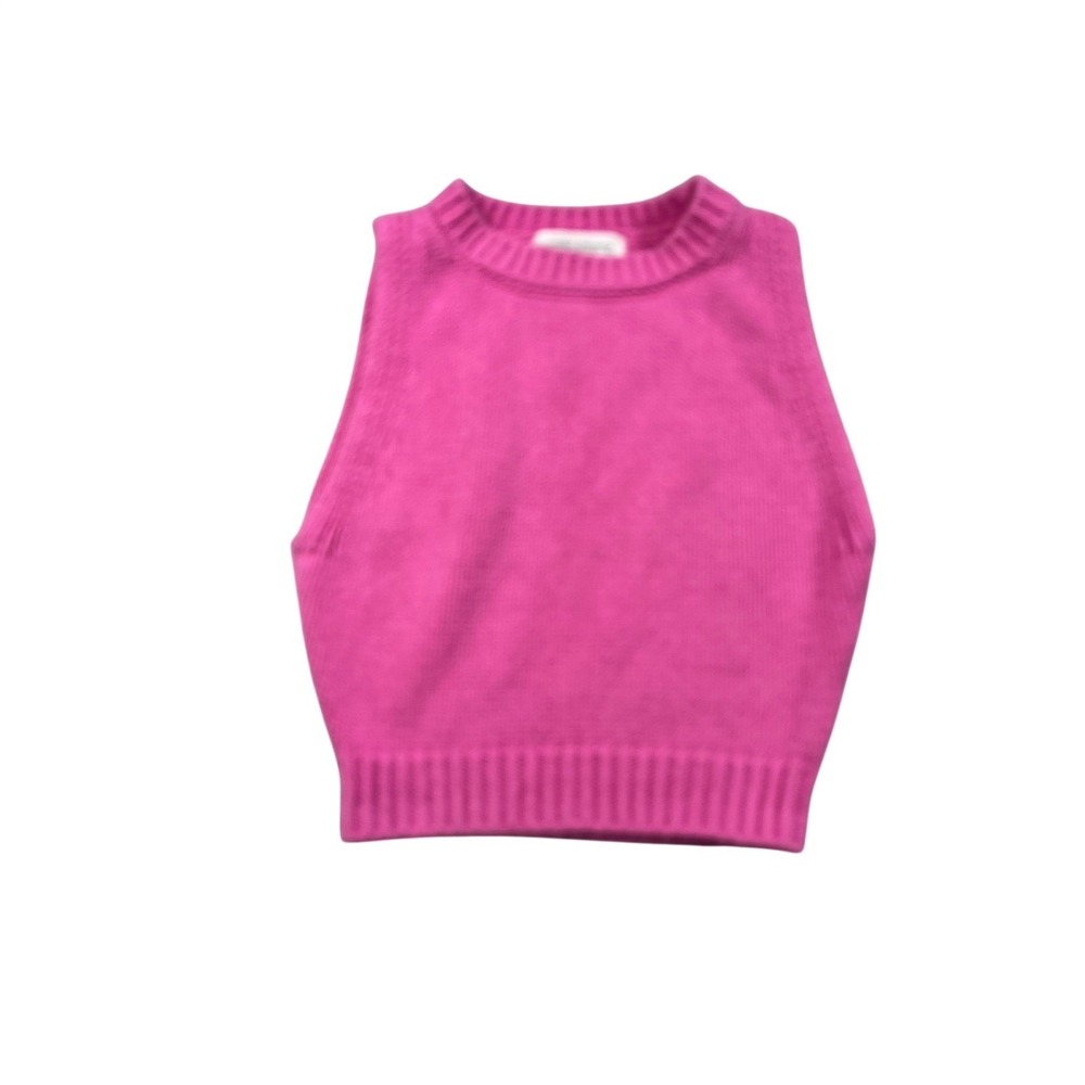 Pants Store Pink Knit Sweater Vest XS Sleeveless Crew Neck‎ Preppy
